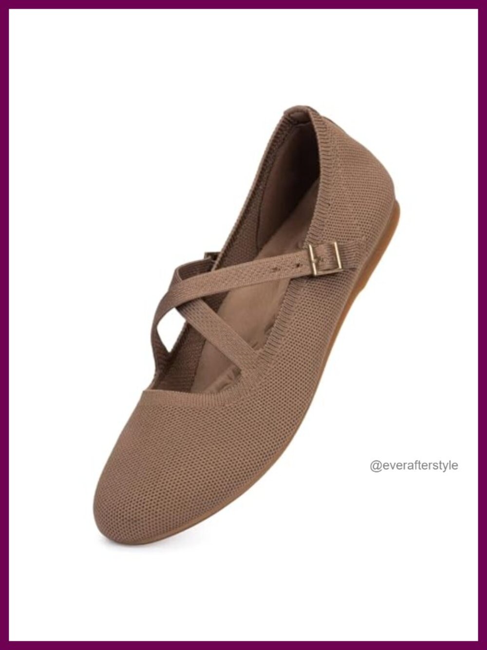 Women's Mary Jane Flats Knit Ballet Criss Cross Ankle Strap Flat Shoes